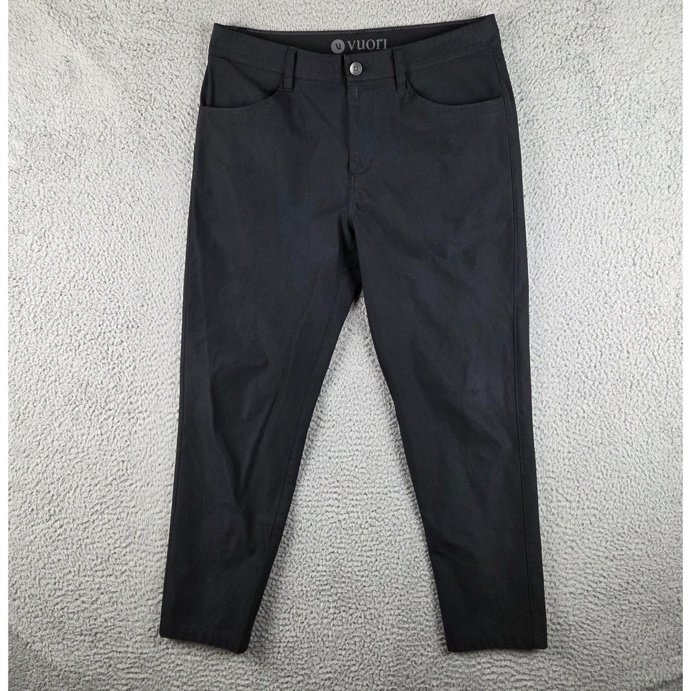 Vuori Meta Pants Mens 33x27 Black Chino Slim Straight Stretch Career Preppy